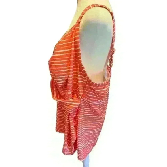 Ava & Viv Women's Plus Size 26W Swim Suit Top Pink & White Stripes - Picture 4 of 7